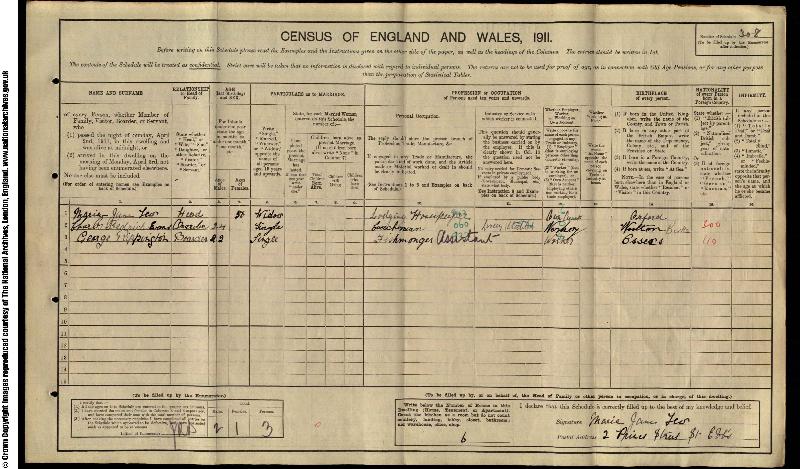 Rippington (George 1889) 1911 Census